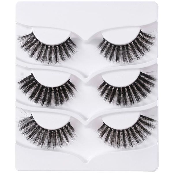 

3 pairs 3d faux mink false eyelashes fluffy volume eyelashes natural long ultra-wispy eye lashes handmade extension eye makeup
