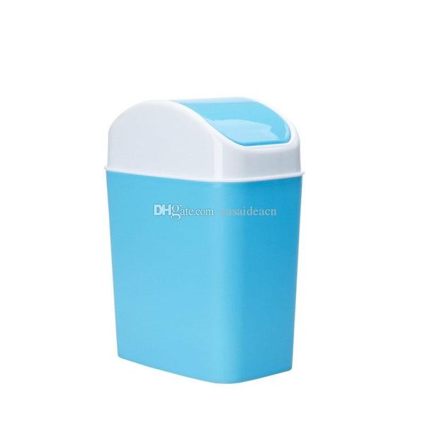 

desktrash bin mini car trash can with swing lid tiny plastic garbage bin blue green pink