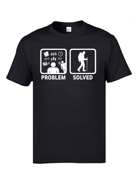 

hike problem solved classic tshirts mountain and adventure tour crewneck 100% cotton men tees summer casual tees men