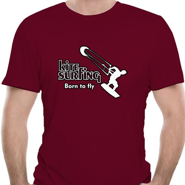 

2018 summer t shirts for men funny short sleeve cotton t shirts kitesurfing born to fly t shirt summer famous clothing 8488a