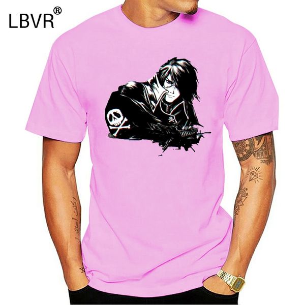 

space pirate t-shirts for men harlock captain manga anime casual cotton tee shirt crewneck short sleeve t shirt 4xl 5xl