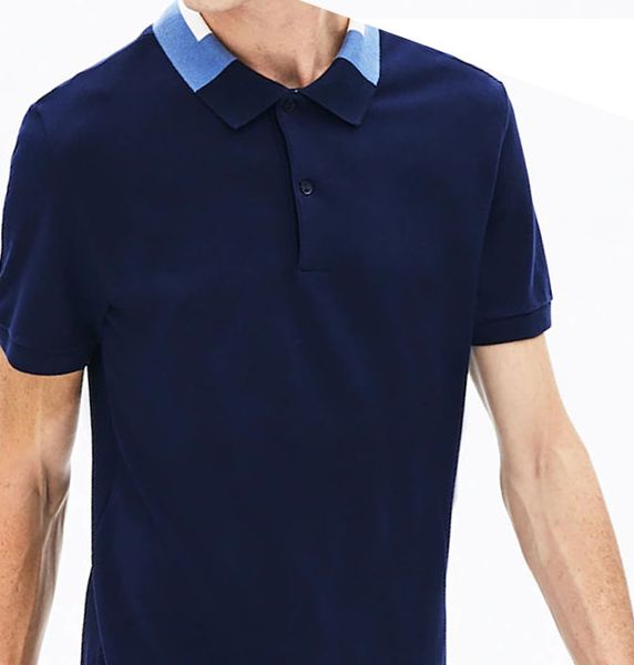 

france crocodile short version sleeve fashion mens polo shirts cotton summer bussines bvgjc, Black