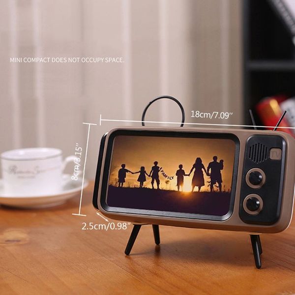 

mini speaker retro tv mobile phone screen stand wireless portable audio speakers