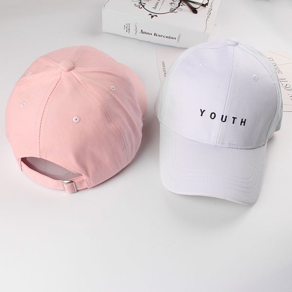 

ball caps fashion summer cotton women men's baseball youth letter solid hats black white pink snapback casual 2021, Blue;gray