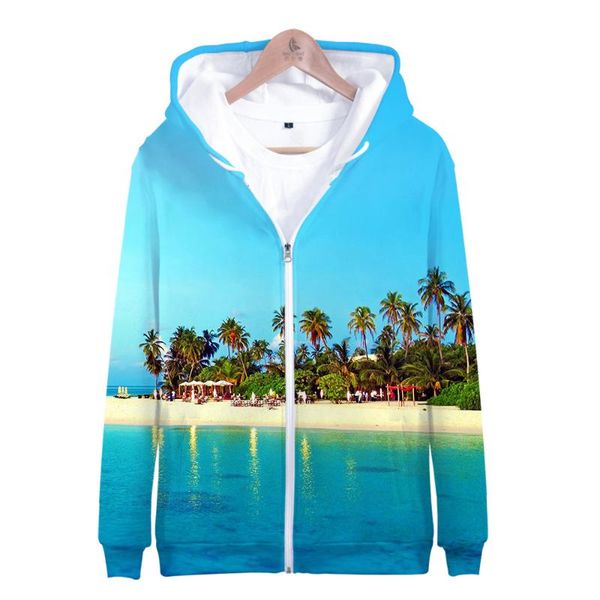 

дерево толстовки толстовки мужчины женщины hoode ocean sky красивая seaside посмотреть zipper hoodie мужские polluver осень и зима пальто 23, Black