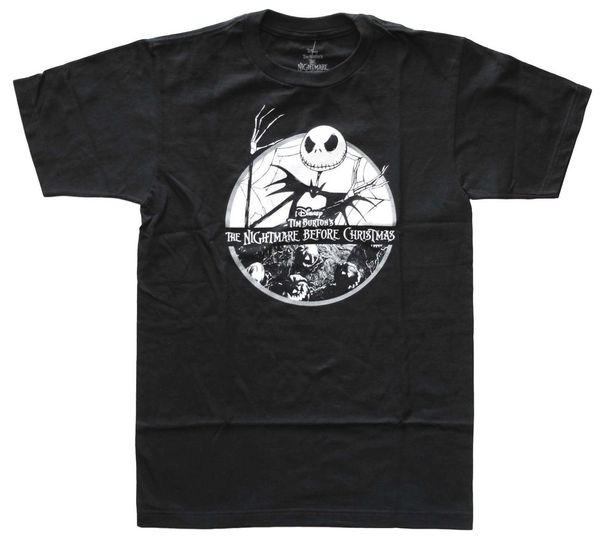 

nightmare before christmas jack circle black men graphic t shirt new