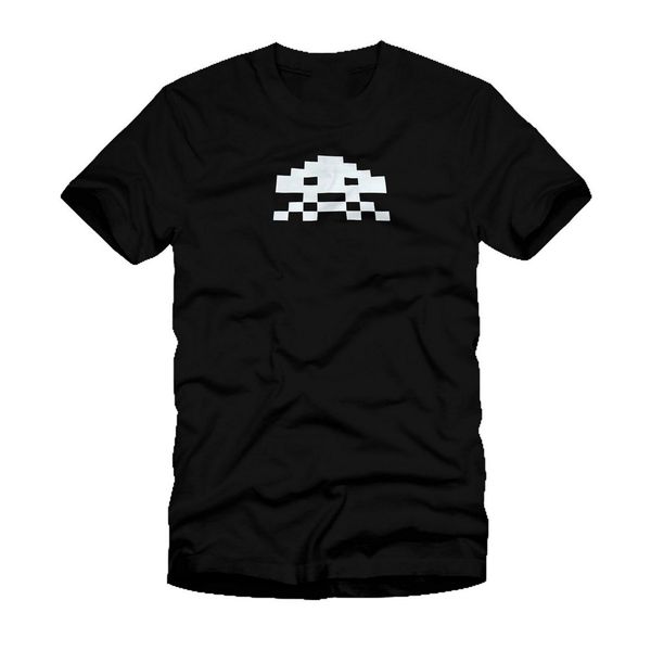 

space invaders смешные ретро прохладный стильный черный футболка vintage tee shirt