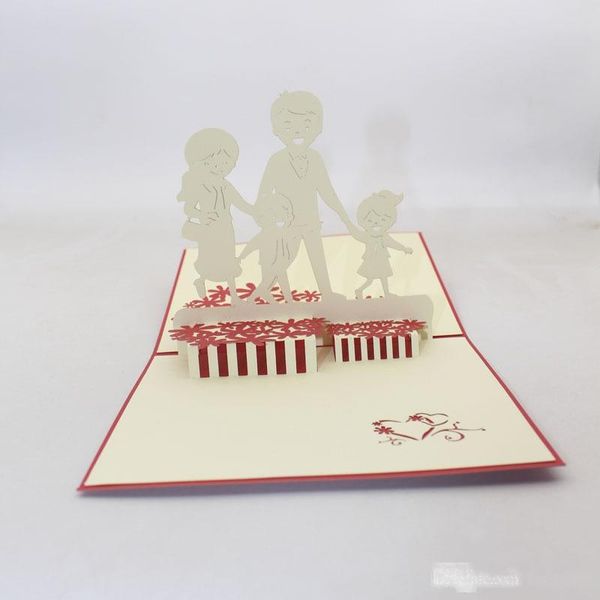 

handmade kirigami origami 3d pop up family greeting cards for mother and father s children day gift