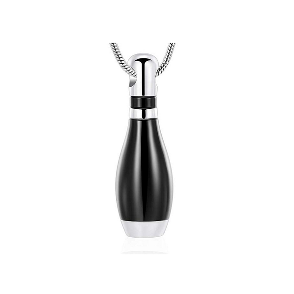 

lkj005 black bowling shape new design stainless steel cremation necklace hold more ashes for loved person or pet, Silver