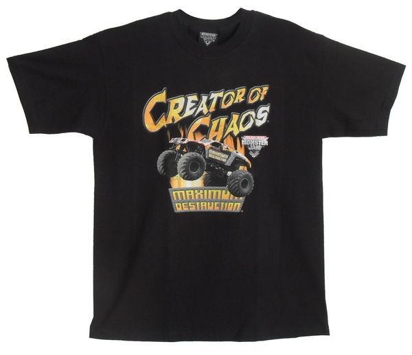 

monster jam t- shirt boys youth size black -maximum destruction video game