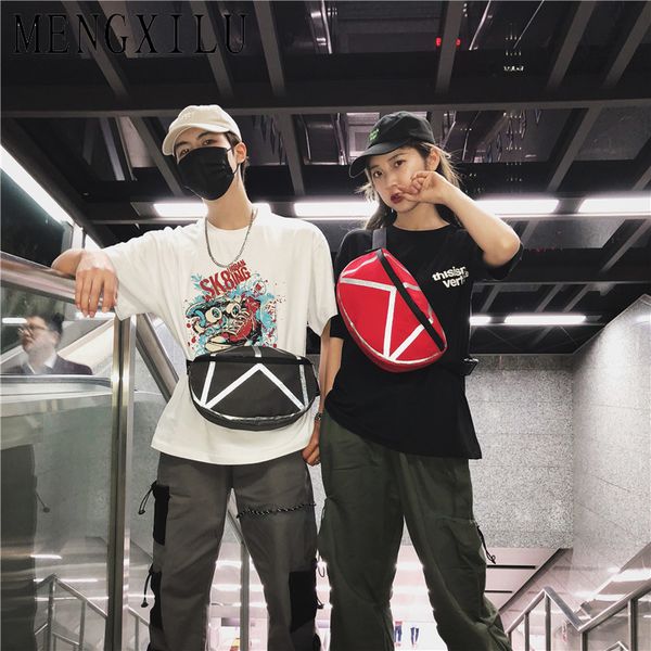 

mengxilu fashion boy girls water repellent oxford waist bag fanny pack reflective chest belt bag women crossbody shoulder bags