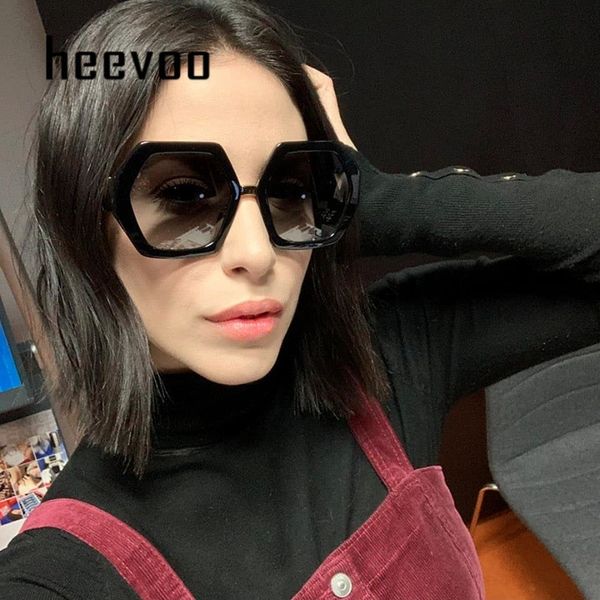 

new polygon women sunglasses design hexagon black men sun glasses vintage retro chic female square eyewear, White;black
