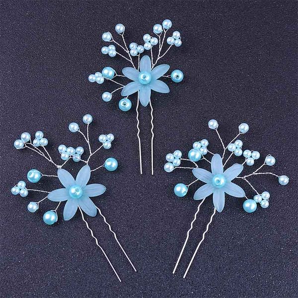 

hair clips & barrettes 2pcs simple pearl blue bride hairpin sticks headpiece bridal jewelry women girl pins tiara wedding accessories vl, Golden;silver