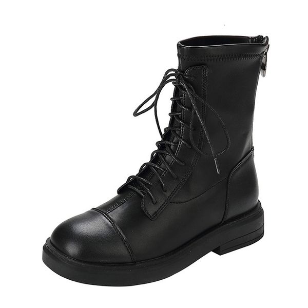 

microfiber platform shoes women's autumn boots woman 2020 zipper ankle booties women's shoes with rubber boots ladies fashion 40, Black