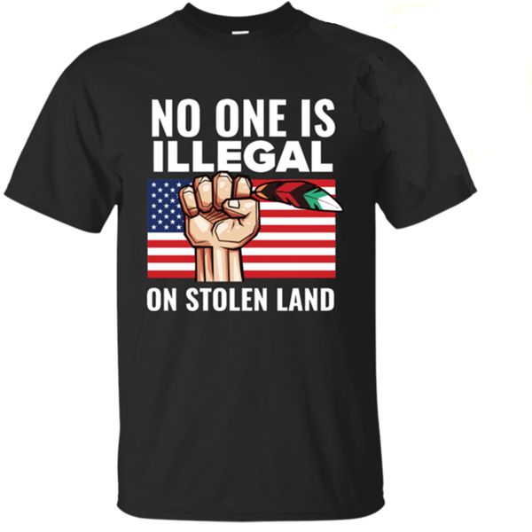 

никто не нелегальная на stolen land черная футболка размер s-3xl