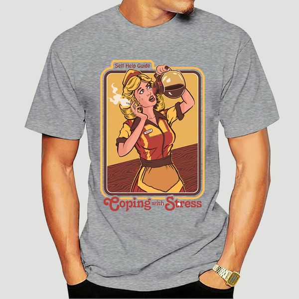 

coping with stress t shirt retro diner lettering typography coping with stress coffee black coffee waitress crying tears-2847d