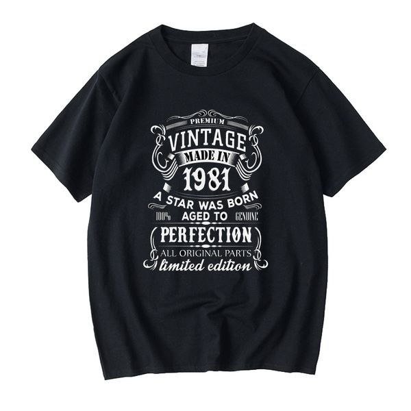 

vintage made in 1981 t shirt men short sleeves cotton tee legends are born in 1981 39 years old birthday gift t-shirt gift idea
