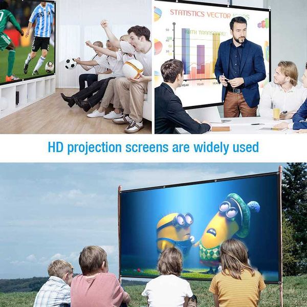 

16: 9 100 inch projector hd screen canvas front home theater projection screen film projector high brightness foldable