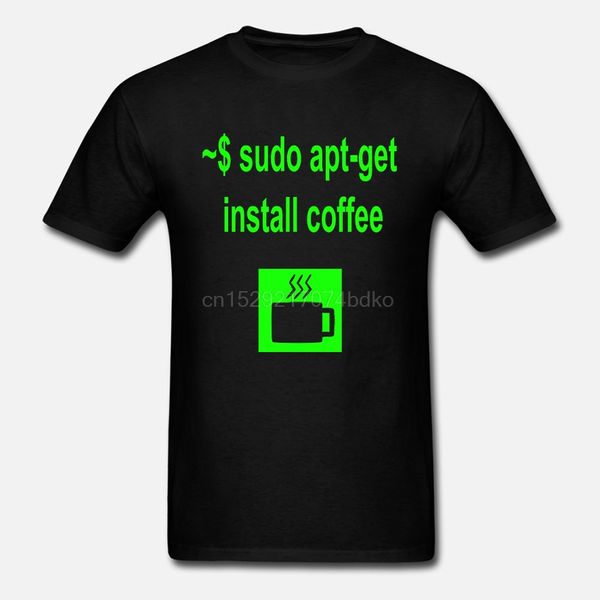 

отпечатано мужчины t shirt cotton тенниски o-образным вырезом с коротким рукавом linux sudo apt-получить установку кофе женщины t-shirt