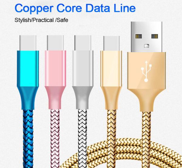

1m 2m 3m 10ft nylon braided charging cord fast charger cable usb data cable for huawei lg samsung note 10 11 pro max
