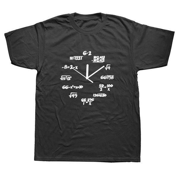 

novelty math clock t-shirt mens short sleeves oversized streetwear hip hop printed t shirts tees