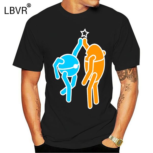 

portal 2 hi five men's t-shirt summer cool funny t-shirts
