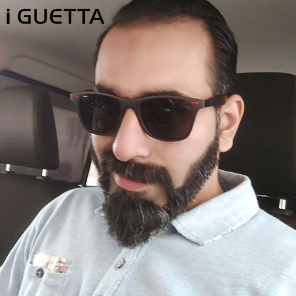 

iguetta square polarized sunglasses men sun glasses women vintage polarized sunglass women driving uv400 iyja515, White;black