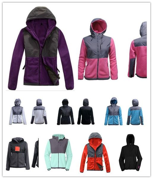 

sell 2020 women fleece hoodies jackets camping windproof ski warm down coat outdoor casual hooded softshell sportswear outerwear sweater, Black;brown