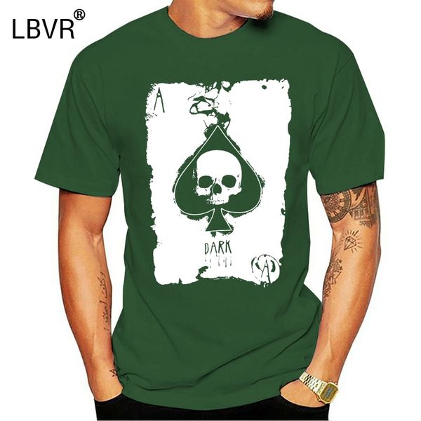 

men's printed ace of spades t shirts sarcasm tee punk goth skeleton skull homme plus size tee shirt
