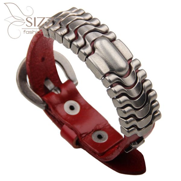 

2020 cross-border supply of alloy leather jewelry manufacturers wholesale bracelet&bangles for men, Golden;silver