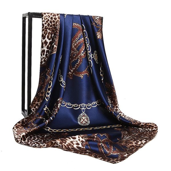 

scarves winter designer large square scarf for women leopard print silk foulard female neck shawls and wraps poncho, Blue;gray