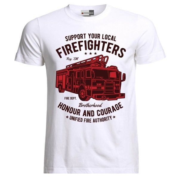 

пожарные грузовик feuerwehrmann белого t shirt новых 2019 летний стиль с коротким рукавом причинной tee логотип людей футболок
