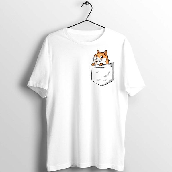 

men women t shirt pocket doge artwork art printed tee