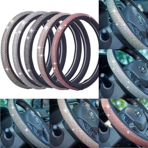 

ultra bling 3d diamond square crystal luxury van car steering wheel cover 37.5cm more colurs for choice