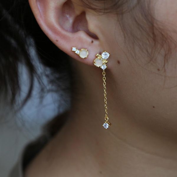 

stud delicate brincos 4pc/set earring for women tassel earrings minimal tiny elegance fashion girls drop, Golden;silver