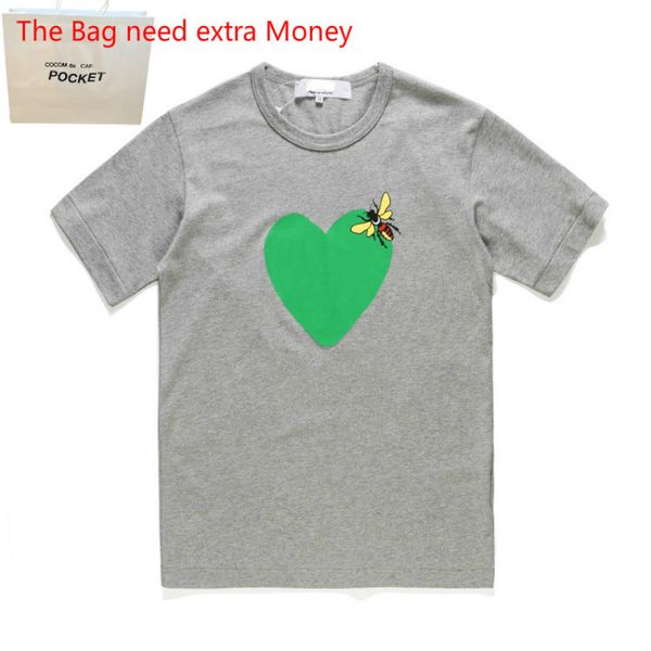 

20ss womens red heart t shirts summer casual men shirt short sleeve tee fashion heart print funny couple tees size s-xl, White