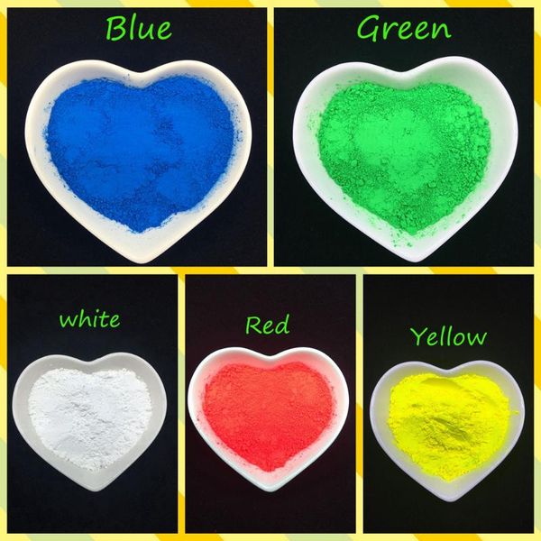 

mixed 5 colors,20g per color neon pigment nail polish nail decorations fluorescence effect glitter fluorescent powder 100g, Silver;gold