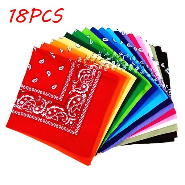 

40# 18pcs paisley bandanas multi colored set cowboy bandana head scarf double sided outdoor sport magic scarf silk mask, Blue;gray