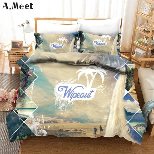 

3d surf bedding set  quilt summer bed linen and duvets cover king comforter set (no bed sheets) bettwaesche dekbedovertrek