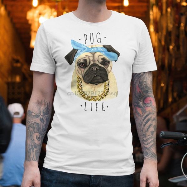 

2020 letter print hip hop novelty t shirts men brand clothing pug life t-shirt cartoon t shirts