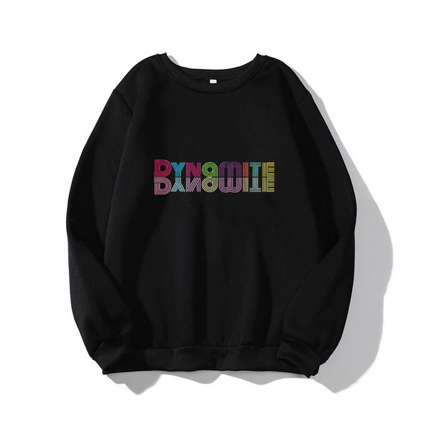 

new hoodie kpop bangtan boys dynamite casual vintage pullovers hoodies ulzzang pure crew neck sweatshirt, Black