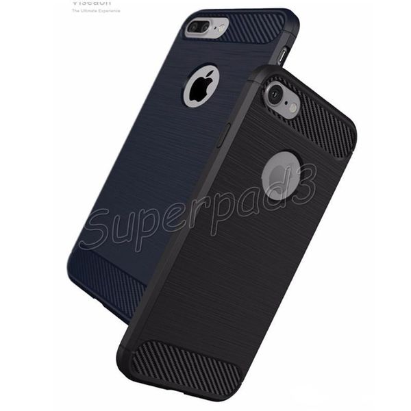 

for iphone 7 i7 plus samsung s7 s7 edge carbon fiber drawing phone cover soft silicone tpu anti-fingerprint cell phone back cover case