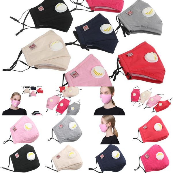 

valve mask with pm2.5 face cotton dust mask washable mouth masks for student women men reusable mask protective fashion shield1