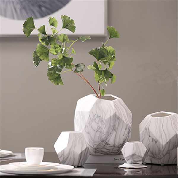 

modern decoration white ceramic flower vase geometry craft creative gift l
