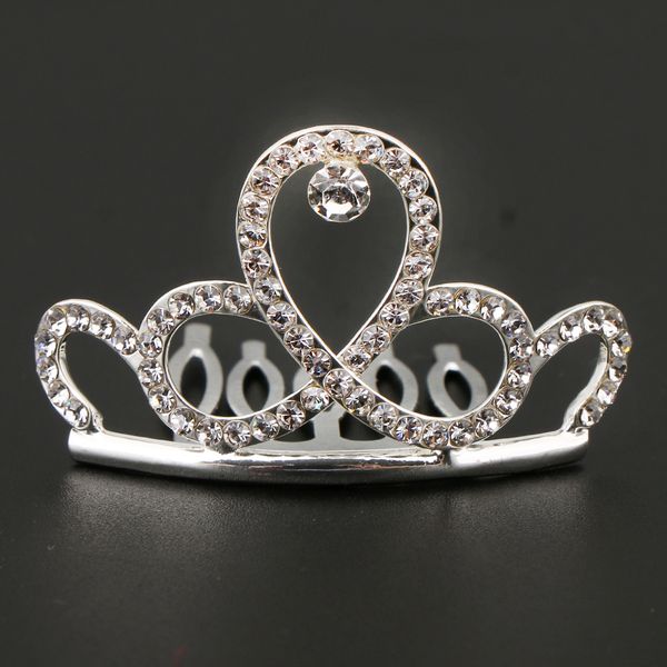 

элегантный кристалл rhinestone малой корона мини tiara свадебной pageant пром headdress, Silver