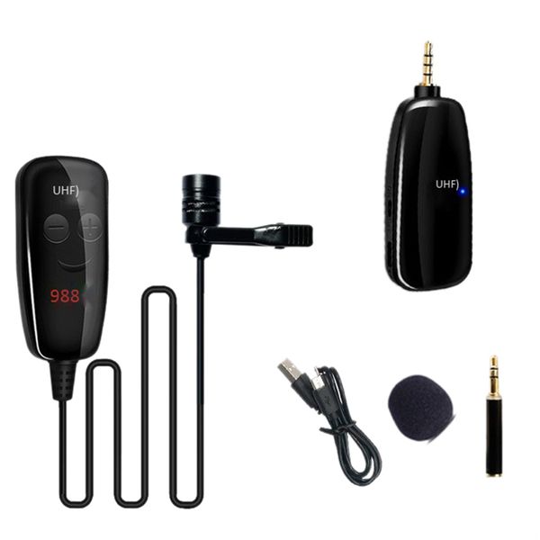 

professional uhf microphone lavalier wireless microphone interview with lcd display for smartphone
