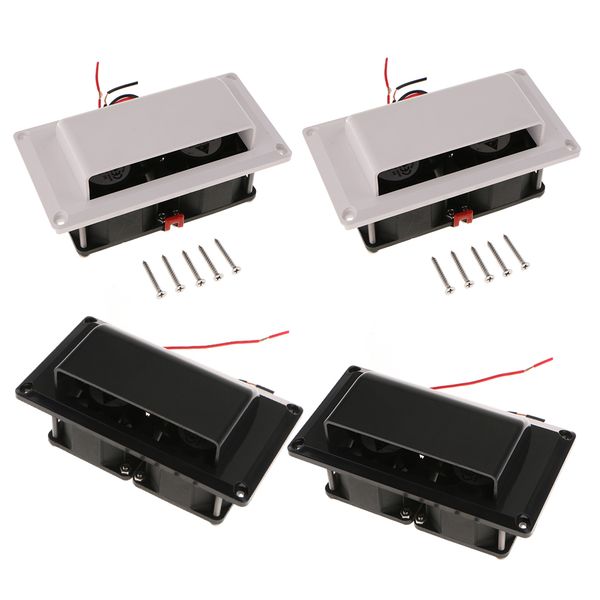 

4pcs rv exhaust vent fan - horizontal inner side wall vent, easily mounts to rv with included hardware - black and white