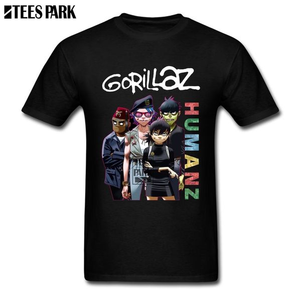 

fashion tee the ape of music gorillaz humanz new music cartoon cool t shirts man 100% cotton short sleeve t-shirt