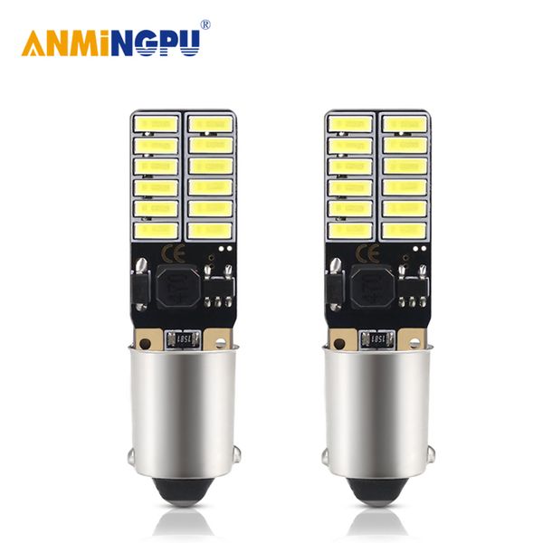

amningpu 2x signal lamp ba9s t4w led bulb 4014smd ba9s led canbus roof lights reading lights license plate white 6000k