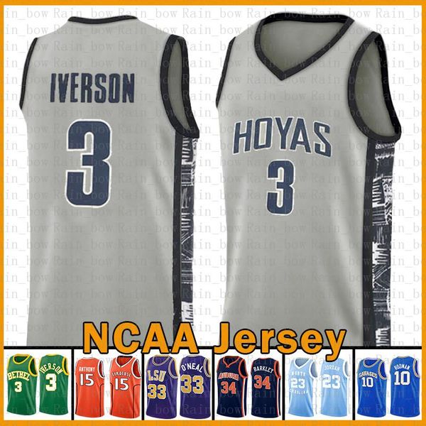 

tkm ncaa allen 3 iverson lebron 23 james kawhi basketball jersey 2 kyrie leonard dwyane 3 wade irving stephen 30 curry, Black